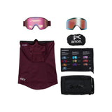 Anon Anon Unisex M4S Goggles (Cylindrical) + Bonus Lens + MFI® Face Mask - Deep Cherry/Perceive Cloudy Pink Deep Cherry/Perceive Cloudy Pink OS Mens Goggles Complete