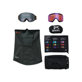 Anon Anon Unisex M4S Goggles (Cylindrical) + Bonus Lens + MFI® Face Mask - Fiesta Red/Perceive Sunny Onyx Fiesta Red/Perceive Sunny Onyx OS Mens Goggles Complete