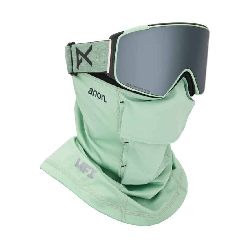 Anon Anon Unisex M4S Goggles (Cylindrical) + Bonus Lens + MFI® Face Mask - Soft Sage/Perceive Sunny Onyx Soft Sage/Perceive Sunny Onyx OS Mens Goggles Complete