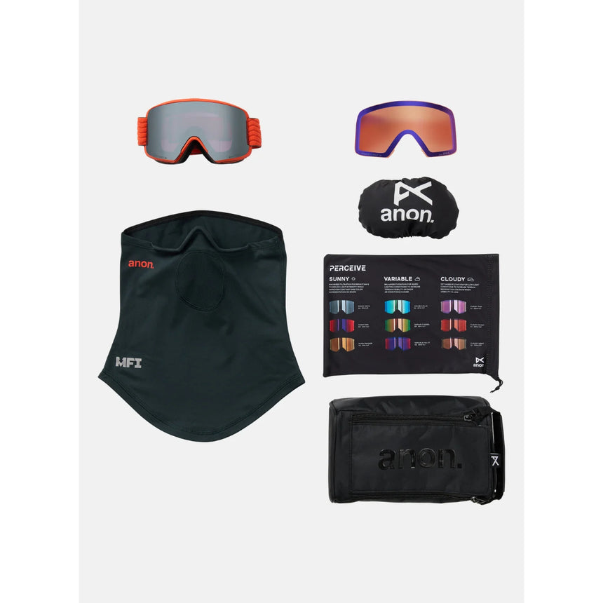 Anon Anon Unisex M6S Goggles - Fiesta Red/Perceive Sunny Onyx Fiesta Red/Perceive Sunny Onyx OS Mens Goggles Complete