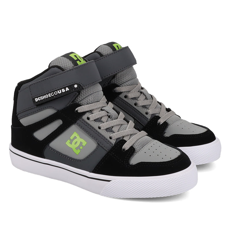 DC DC Youth Pure Hi Top EV Shoes - Gray/Black Gray/Black 11 Youth Boys High Tops 5T to 13T and 1 to 7 US Size