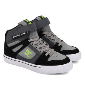 DC DC Youth Pure Hi Top EV Shoes - Gray/Black Gray/Black 11 Youth Boys High Tops 5T to 13T and 1 to 7 US Size