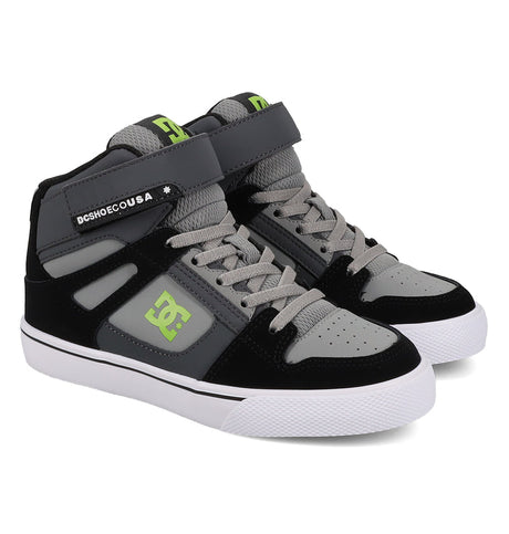 DC DC Youth Pure Hi Top EV Shoes - Gray/Black Gray/Black 11 Youth Boys High Tops 5T to 13T and 1 to 7 US Size