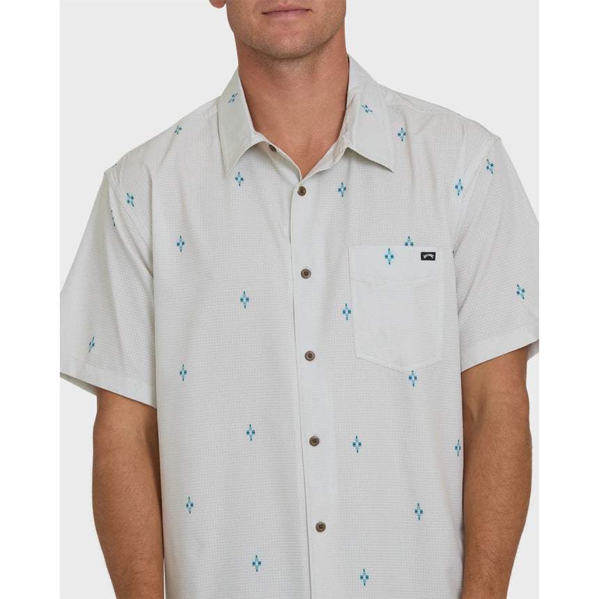 Billabong Billabong Men's A/Div Surftrek Perforated Short Sleeve Woven Shirt - Oatmeal Oatmeal M Mens Button Up Short Sleeve Shirts