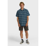 Billabong Billabong Men's All Day Stripe Short Sleeve Shirt - Dark Denim Dark Denim L Mens Button Up Short Sleeve Shirts