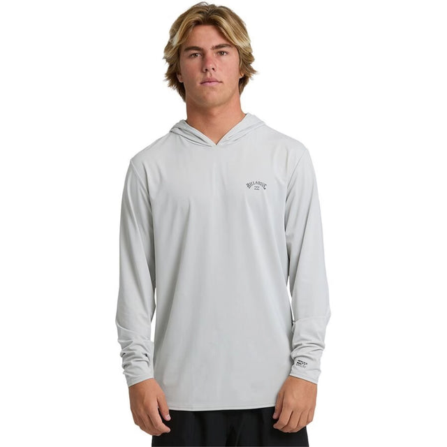 Billabong Billabong Men's Arch Mesh LF Hooded Long-Sleeve Shirt - Silver Silver S Mens Long Sleeve T-Shirts