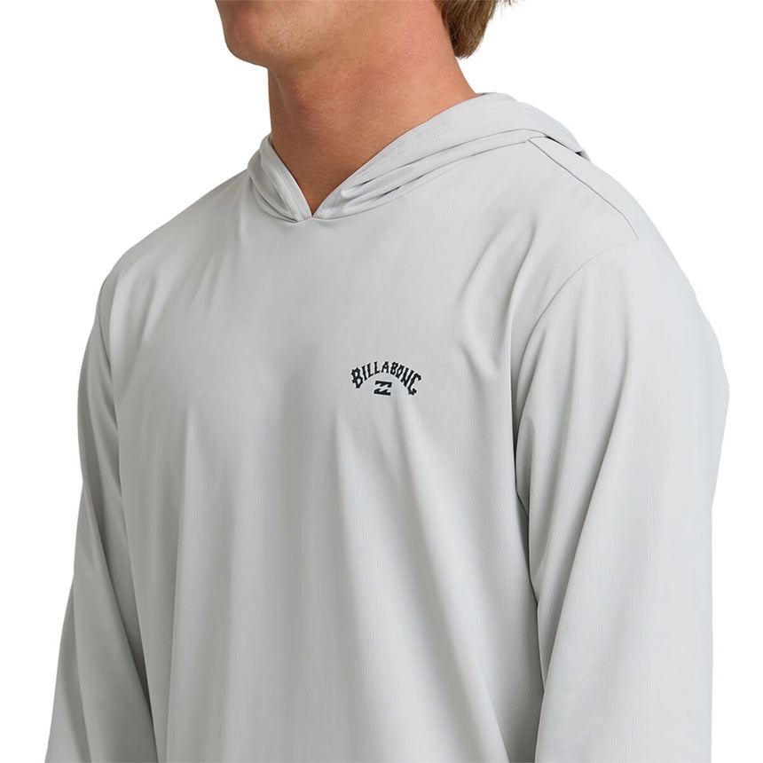 Billabong Billabong Men's Arch Mesh LF Hooded Long-Sleeve Shirt - Silver Silver S Mens Long Sleeve T-Shirts