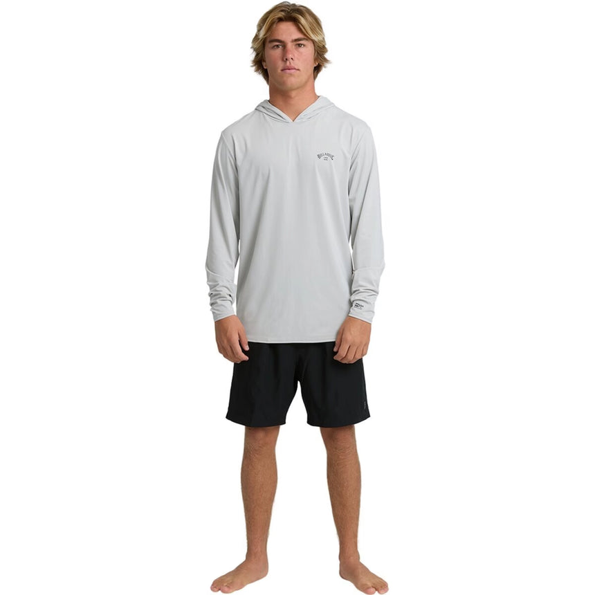 Billabong Billabong Men's Arch Mesh LF Hooded Long-Sleeve Shirt - Silver Silver S Mens Long Sleeve T-Shirts