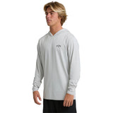 Billabong Billabong Men's Arch Mesh LF Hooded Long-Sleeve Shirt - Silver Silver S Mens Long Sleeve T-Shirts