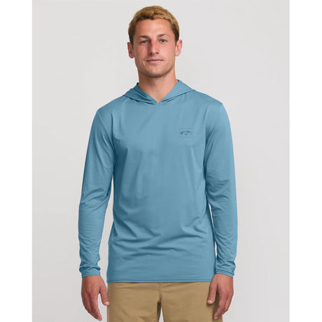 Billabong Billabong Men's Arch Mesh UPF 50 Long Sleeve Hooded Surf Tee - Baby Blue Baby Blue S Mens Full Zip Hoodies