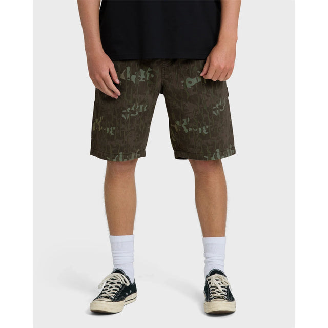 Billabong Billabong Men's Bad Dog Elastic Shorts - Green Camo Green Camo S Mens Elastic Swim Trunks