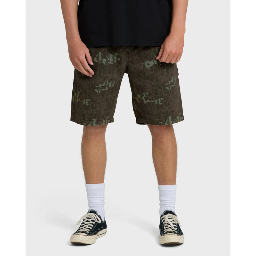 Billabong Billabong Men's Bad Dog Elastic Shorts - Green Camo Green Camo S Mens Elastic Swim Trunks