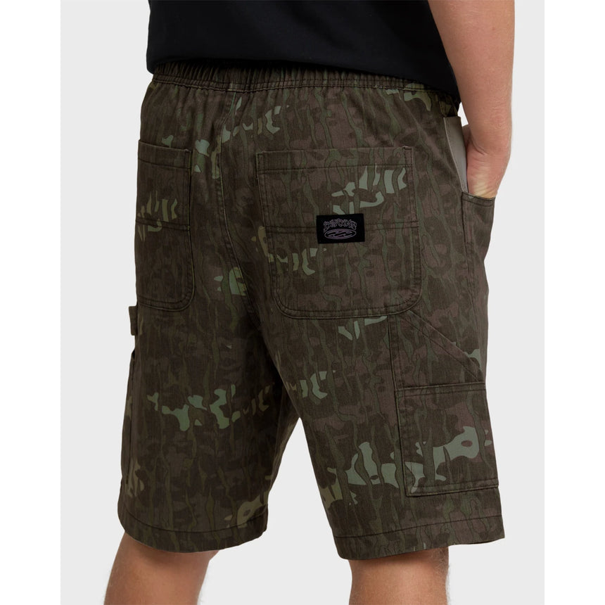Billabong Billabong Men's Bad Dog Elastic Shorts - Green Camo Green Camo S Mens Elastic Swim Trunks