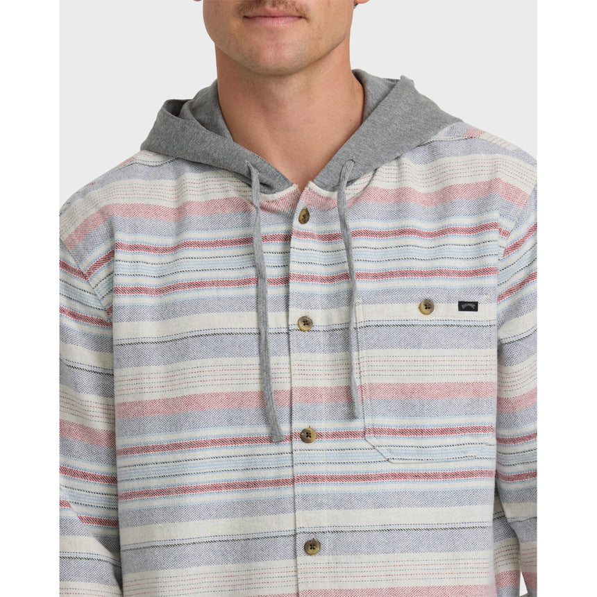 Billabong Billabong Men's Baja Long Sleeve Flannel Shirt - Off White Off White S Mens Flannel Long Sleeve Shirts
