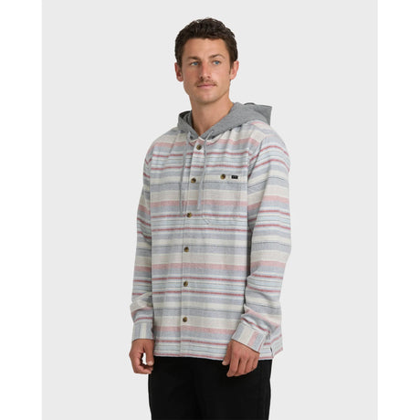 Billabong Billabong Men's Baja Long Sleeve Flannel Shirt - Off White Off White S Mens Flannel Long Sleeve Shirts