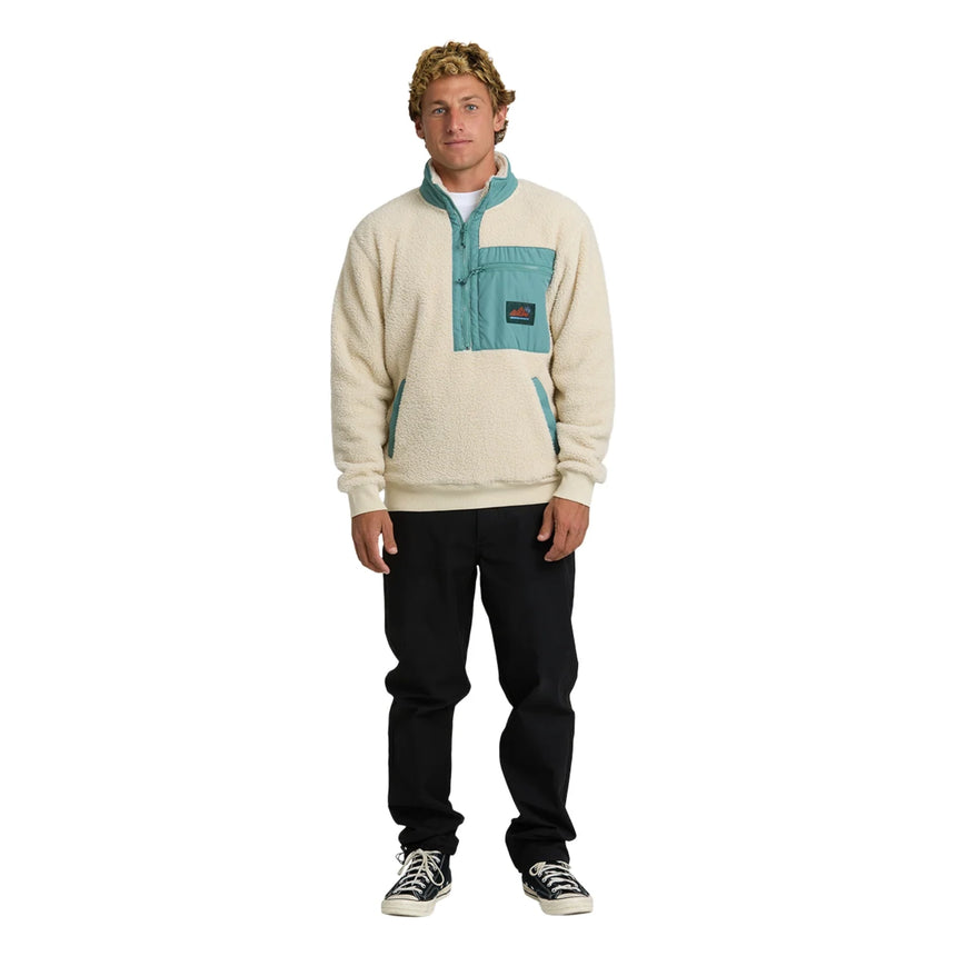Billabong Billabong Men's Boundary Peak Mock Neck Fleece Sweatshirt - Oatmeal Oatmeal M Mens Long Sleeve T-Shirts