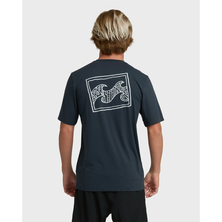 Billabong Billabong Men's Crayon Wave Loose Fit Short Sleeve Surf Tee - Navy Navy L Mens Button Up Short Sleeve Shirts