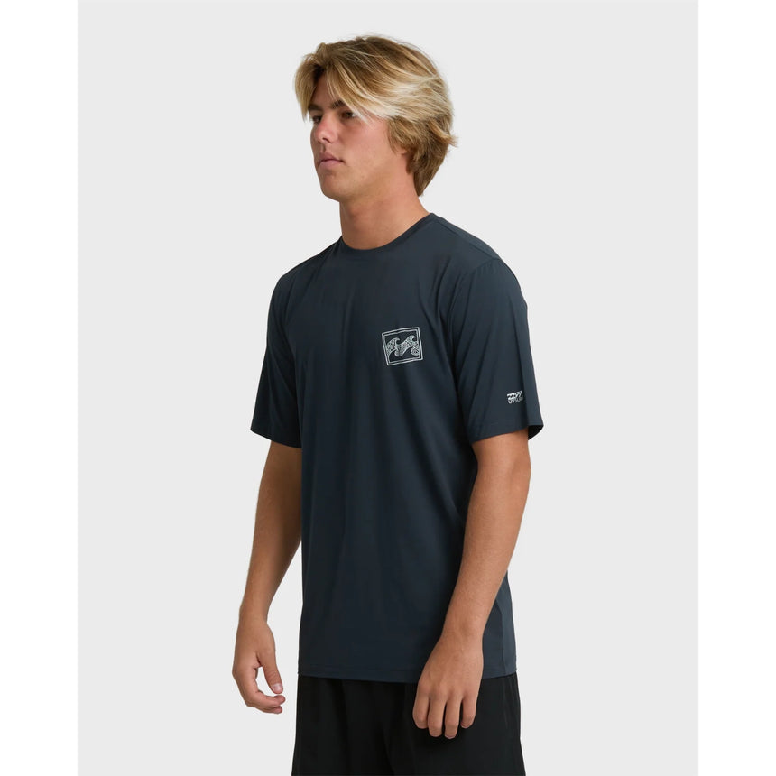Billabong Billabong Men's Crayon Wave Loose Fit Short Sleeve Surf Tee - Navy Navy L Mens Button Up Short Sleeve Shirts