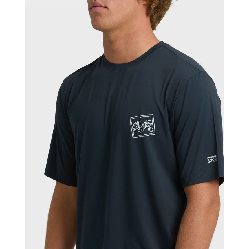 Billabong Billabong Men's Crayon Wave Loose Fit Short Sleeve Surf Tee - Navy Navy L Mens Button Up Short Sleeve Shirts
