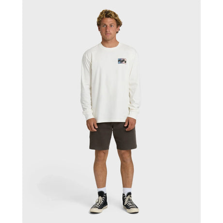 Billabong Billabong Men's Crayon Wave Premium Long Sleeve T-Shirt - Off White Off White S Mens Long Sleeve T-Shirts