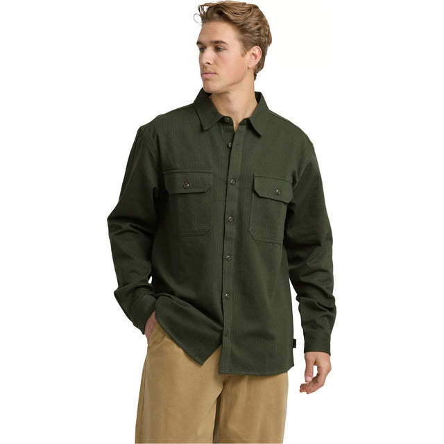 Billabong Billabong Men's Fort Garage Long Sleeve Shirt - Olive Olive S Mens Button Up Long Sleeve Shirts