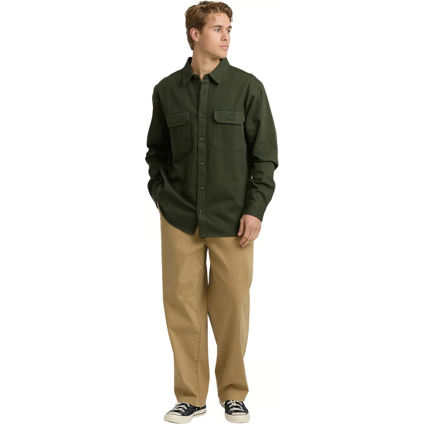 Billabong Billabong Men's Fort Garage Long Sleeve Shirt - Olive Olive S Mens Button Up Long Sleeve Shirts