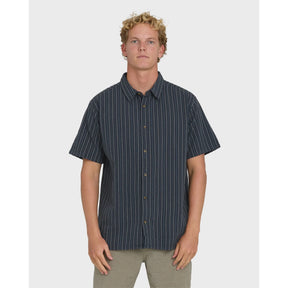 Billabong Billabong Men's Garage Sandon Jacquard Short Sleeve Woven Shirt - True Navy True Navy S Mens Button Up Short Sleeve Shirts
