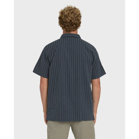 Billabong Billabong Men's Garage Sandon Jacquard Short Sleeve Woven Shirt - True Navy True Navy S Mens Button Up Short Sleeve Shirts