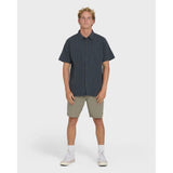 Billabong Billabong Men's Garage Sandon Jacquard Short Sleeve Woven Shirt - True Navy True Navy S Mens Button Up Short Sleeve Shirts