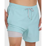 Billabong Billabong Men's Lineup Solid Layback 16" Trunks - Dusty Blue Dusty Blue S Mens Elastic Swim Trunks