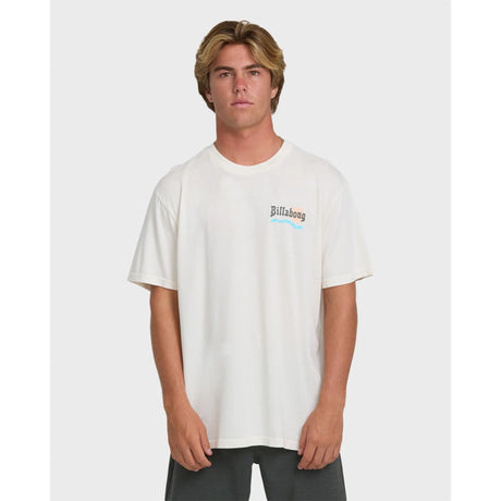 Billabong Billabong Men's Loner Wave Washed Premium Short Sleeve Knit T-Shirt - Off White Off White S Mens T-Shirts