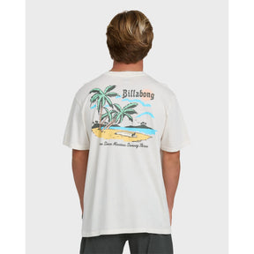 Billabong Billabong Men's Loner Wave Washed Premium Short Sleeve Knit T-Shirt - Off White Off White S Mens T-Shirts