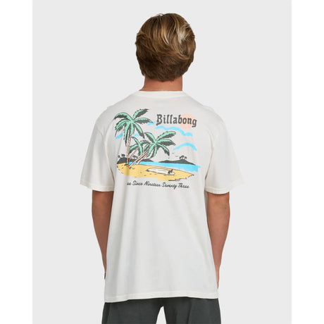 Billabong Billabong Men's Loner Wave Washed Premium Short Sleeve Knit T-Shirt - Off White Off White S Mens T-Shirts