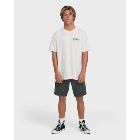 Billabong Billabong Men's Loner Wave Washed Premium Short Sleeve Knit T-Shirt - Off White Off White S Mens T-Shirts