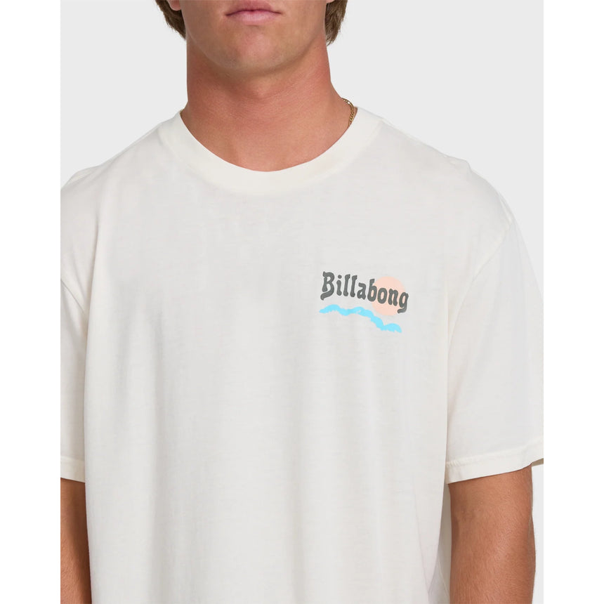 Billabong Billabong Men's Loner Wave Washed Premium Short Sleeve Knit T-Shirt - Off White Off White S Mens T-Shirts
