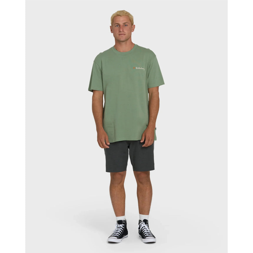 Billabong Billabong Men's Making Tracks Premium Short Sleeve Knit T-Shirt - Hedge Green Hedge Green S Mens T-Shirts