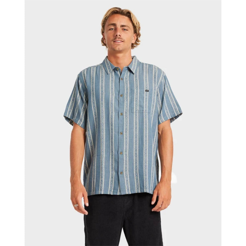 Billabong Billabong Men's Sundays Jaquard Shirt - Real Teal Real Teal S Mens Button Up Short Sleeve Shirts