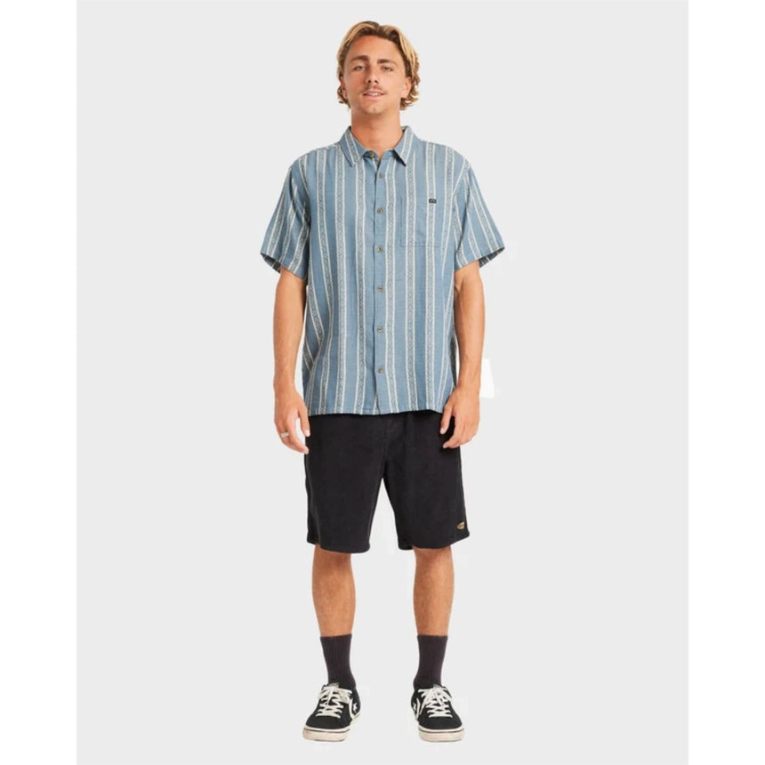 Billabong Billabong Men's Sundays Jaquard Shirt - Real Teal Real Teal S Mens Button Up Short Sleeve Shirts