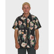 Billabong Billabong Men's Sundays Short Sleeve Woven Shirt - Black Black S Mens Button Up Short Sleeve Shirts