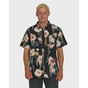 Billabong Billabong Men's Sundays Short Sleeve Woven Shirt - Black Black S Mens Button Up Short Sleeve Shirts