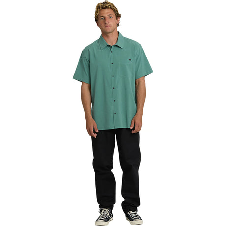 Billabong Billabong Men's Surftrek Performance Short Sleeve Shirt - Sea Green Sea Green M Mens Button Up Short Sleeve Shirts