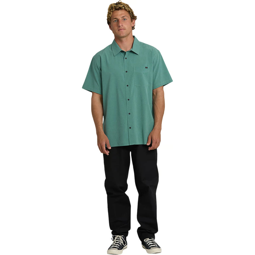 Billabong Billabong Men's Surftrek Performance Short Sleeve Shirt - Sea Green Sea Green M Mens Button Up Short Sleeve Shirts