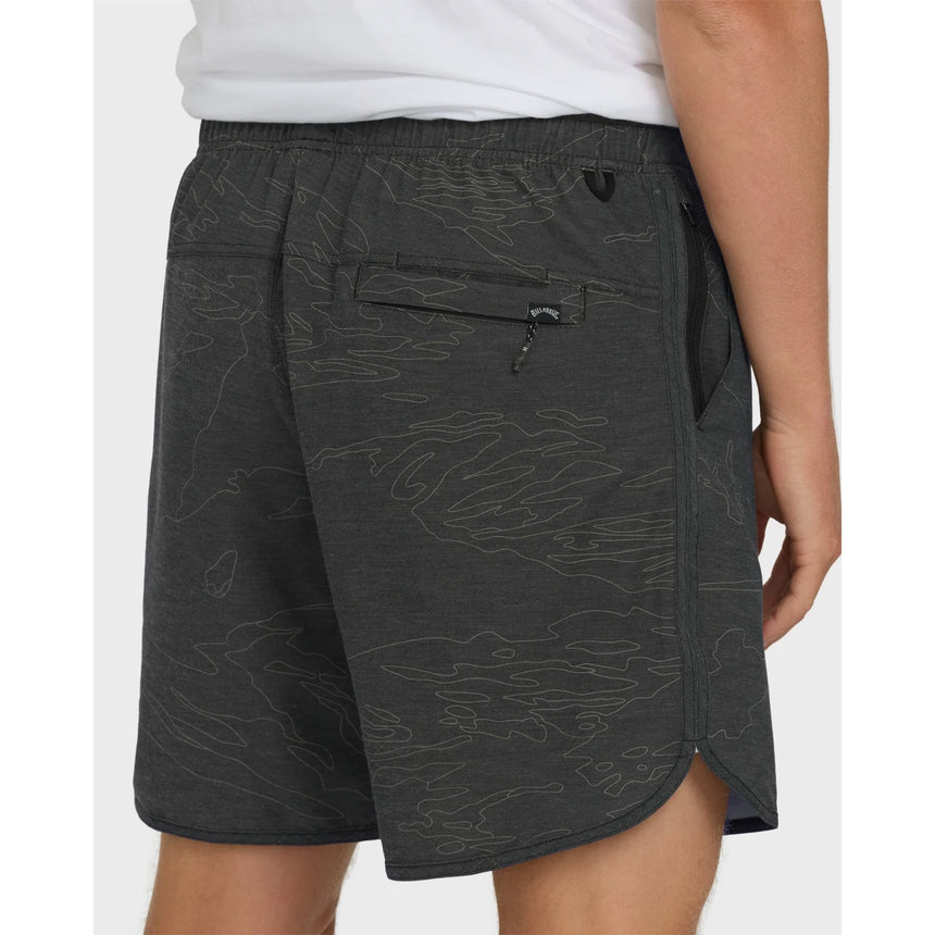 Billabong Billabong Men's Surftrek Transit Elastic 17" Hybrid Shorts - Black Camo Black Camo S Mens Hybrid Land and Sea Shorts