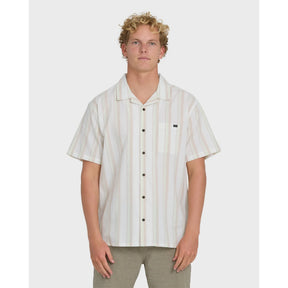 Billabong Billabong Men's Victoria Vacay Short Sleeve Woven Shirt - White Sand White Sand S Mens Button Up Short Sleeve Shirts