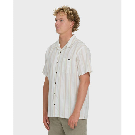 Billabong Billabong Men's Victoria Vacay Short Sleeve Woven Shirt - White Sand White Sand S Mens Button Up Short Sleeve Shirts