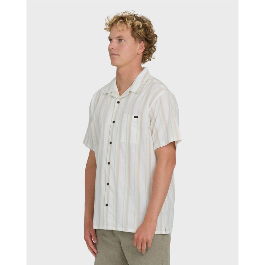 Billabong Billabong Men's Victoria Vacay Short Sleeve Woven Shirt - White Sand White Sand S Mens Button Up Short Sleeve Shirts