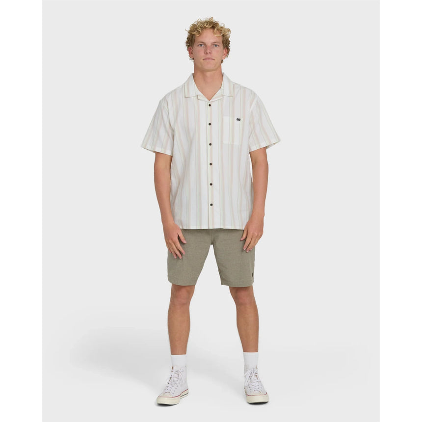 Billabong Billabong Men's Victoria Vacay Short Sleeve Woven Shirt - White Sand White Sand S Mens Button Up Short Sleeve Shirts
