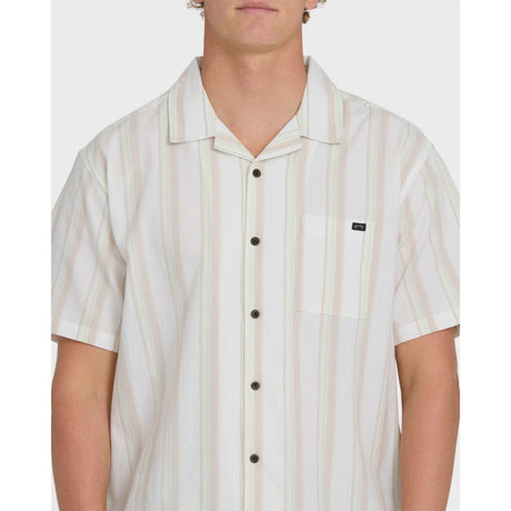 Billabong Billabong Men's Victoria Vacay Short Sleeve Woven Shirt - White Sand White Sand S Mens Button Up Short Sleeve Shirts