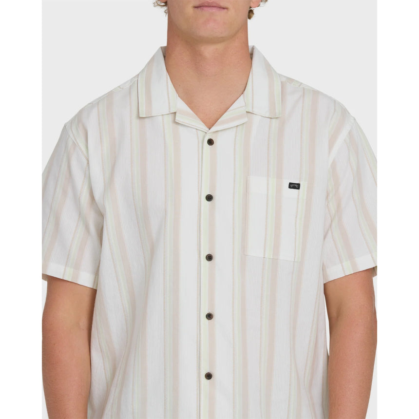 Billabong Billabong Men's Victoria Vacay Short Sleeve Woven Shirt - White Sand White Sand S Mens Button Up Short Sleeve Shirts