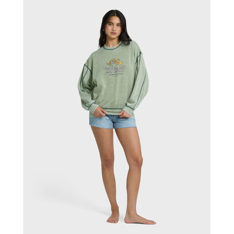 Billabong Billabong Women's All The Days Kendal Crew Fleece Dark Olive XS Womens Pull Over Hoodies